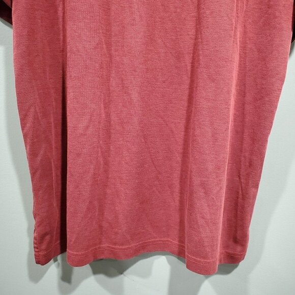 Travis Mathew Polo Shirt Mens XL Burgundy Red Chambray Golf Casual Short Sleeve - Picture 13 of 13